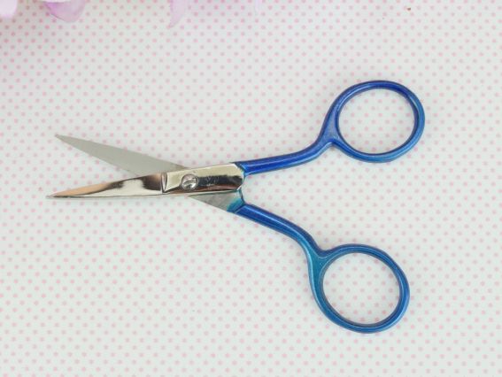 Ножиці для для рукоділля 10см з синіми ручками, B105MT Tamsco