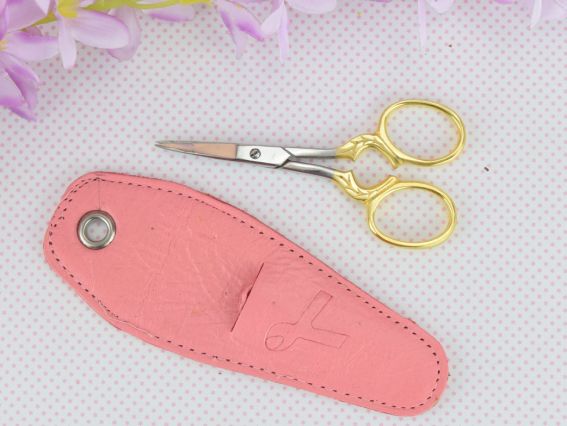 Ножницы Tamsco для рукоделия 9 см ПООЛОЧЕННЫЕ, в кожаном чехле, М248G