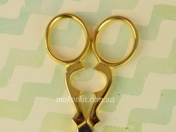 Ножиці для обрізки ниток гострі 9см з золотими ручками, в шкіряному чохлі, М257 Tamsco