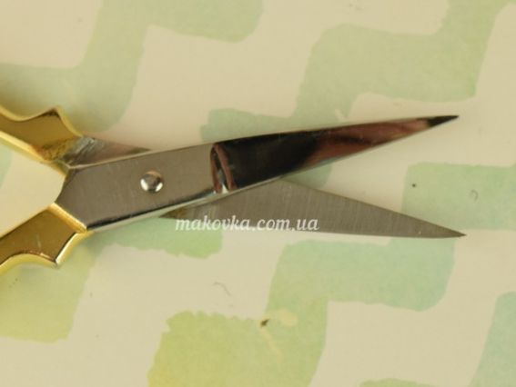 Ножницы для обрезки ниток острые 9 см с позолоченными ручками, в кожаном чехле, М248G Tamsco