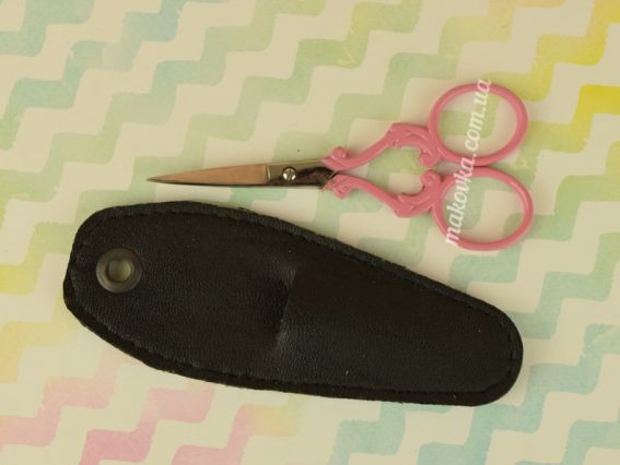 Ножиці Tamsco для рукоділля 9см РОЖЕВІ , в шкіряному чохлі, М258 Ножиці Tamsco для рукоділля 9см РОЖЕВІ , в шкіряному чохлі, М258