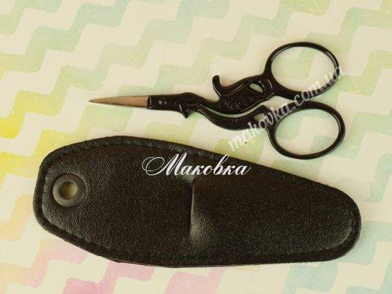 Ножиці Tamsco для рукоділля 9см ЧОРНІ, в шкіряному чохлі, М270  Ножиці Tamsco для рукоділля 9см ЧОРНІ, в шкіряному чохлі, М270 