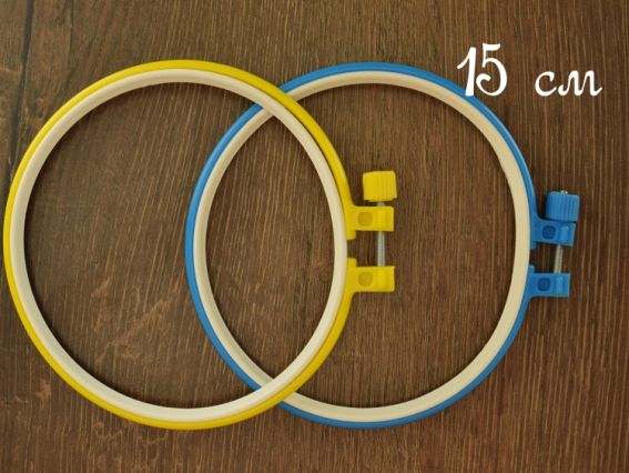 Пяльцы круглые пластиковые 14-15 см, с винтом, 1 шт