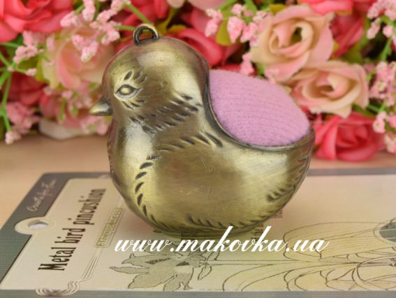 Винтажная игольница Птичка, VT-02 РТО Винтаж бронза с розовым Винтажная игольница Птичка, VT-02 РТО Винтаж бронза с розовым