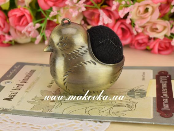 Винтажная игольница Птичка, VT-02 РТО Винтаж бронза с черным Винтажная игольница Птичка, VT-02 РТО Винтаж бронза с черным