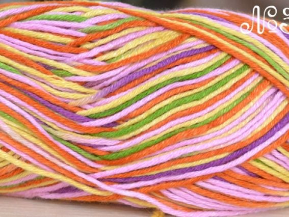 Bamboo Jazz MULTI Fibranatura пряжа 307 фиолетовый, розовый, салатовый, оранжевый, желтый