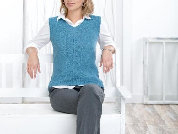 Жилетка, 5-8 мотков из пряжи Cotton True Sport 