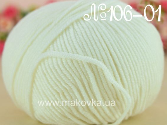 DONA Fibranatura мериносова пряжа 106-01 слонова кістка