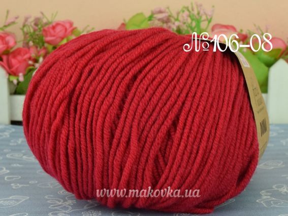 DONA Fibranatura мериносова пряжа 106-08 вишневый