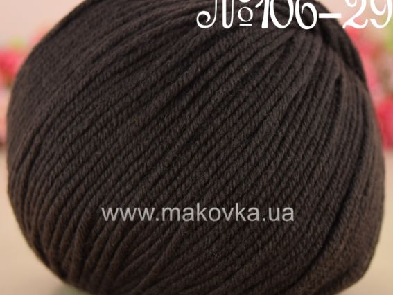 DONA Fibranatura мериносова пряжа 106-29 темно-коричневый