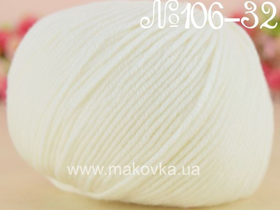 DONA Fibranatura мериносова пряжа 106-32 білий