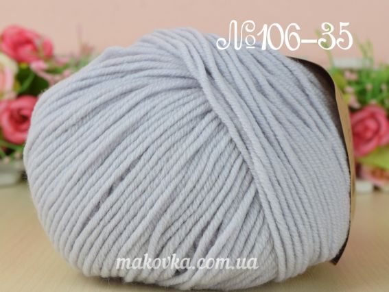 DONA Fibranatura мериносова пряжа 106-35 блідий сірий