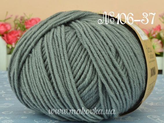 DONA Fibranatura мериносова пряжа 106-37 сірий