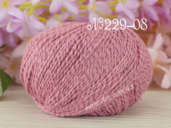 Papyrus Fibranatura нитки для в'язання 229-08 запорошений рожевий меланж 