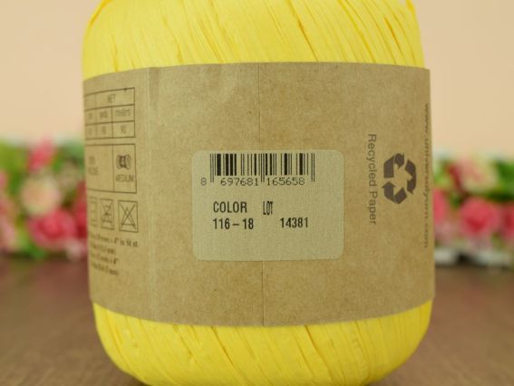 Raffia Fibranatura Рафия нитки 116-18 яскраво жовтий