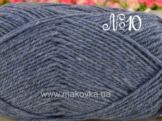 Rustikal Hauswolle Fischer пряжа 10 синий рябой