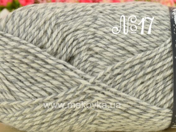 Rustikal Hauswolle Fischer пряжа 17 серо-белый меланж светлый