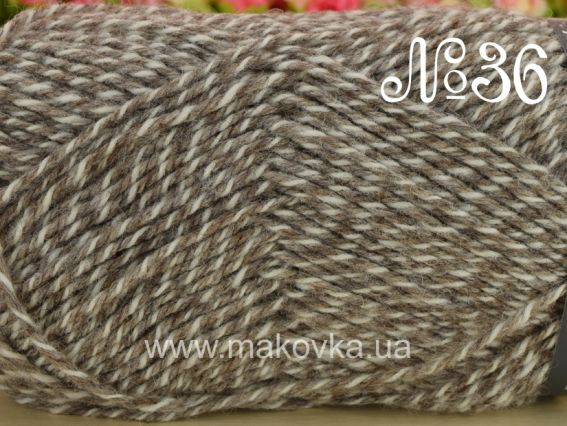 Rustikal Hauswolle Fischer пряжа 36 коричнево-белый меланж