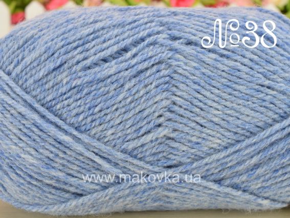 Rustikal Hauswolle Fischer пряжа 38 голубой рябой