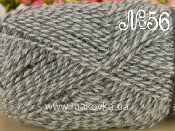 Rustikal Hauswolle Fischer пряжа 56 серо-белый меланж средний