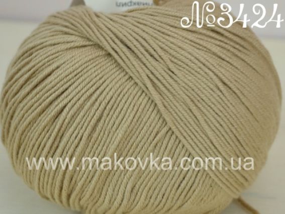 Baby Cotton GAZZAL пряжа 3424 бежево-кавовий