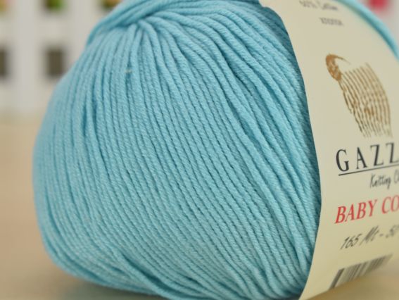 Baby Cotton GAZZAL пряжа 3451 бірюзовий (яскраво блакитний)