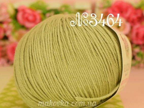 Baby Cotton GAZZAL пряжа 3464 золотистий хакі