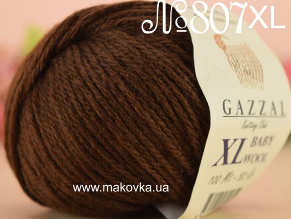 Baby Wool XL GAZZAL пряжа 807XL коричневий