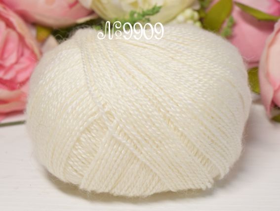 Exclusive GAZZAL пряжа 9909 білий молочний