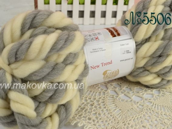 Marine GAZZAL пряжа толстая 5506 молочно-серый