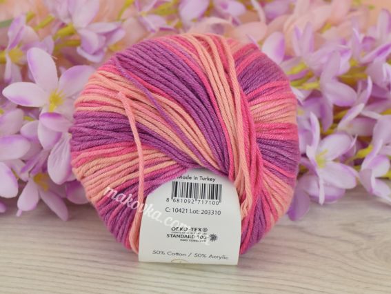 10421 рожевий-персик-тем.бузковий