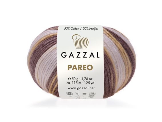 PAREO GAZZAL пряжа 10425 коричнево-молочні