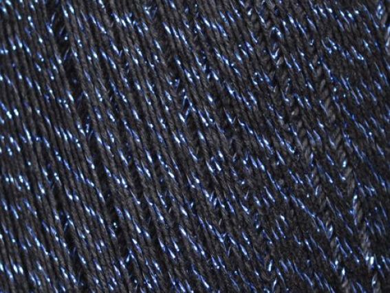 RIVA GAZZAL пряжа с люрексом 50 гр 2011 черный с синим люрексом