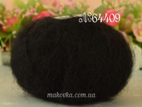 Gazzal Super Kid Mohair супер кід мохер Газал пряжа 64409 чорний