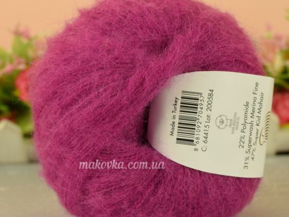 Gazzal Super Kid Mohair супер кід мохер Газал пряжа 64415 фуксія