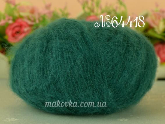 Gazzal Super Kid Mohair супер кід мохер Газал пряжа 64418 темний зелений