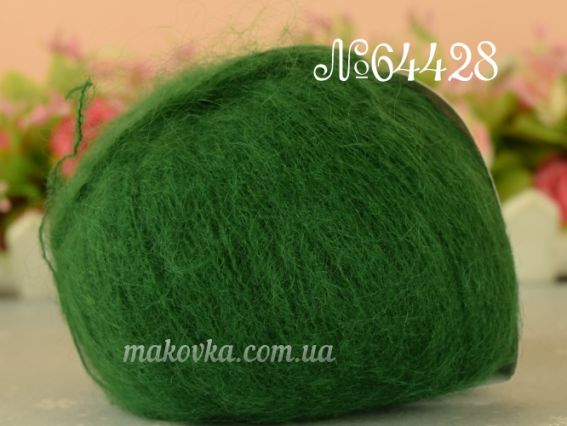 Gazzal Super Kid Mohair супер кід мохер Газал пряжа 64428 темний зелений
