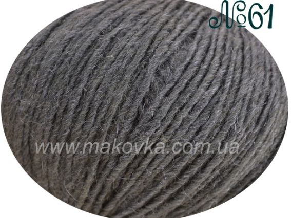 Galla GAZZAL пряжа 61 серый темный, у ворса слегка сиреневый оттенок