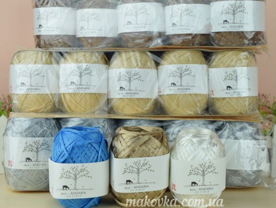 Пряжа японская Рафия Eco Andaria Hamanaka  нитки ленточные (Хаманака Эко Андариа)