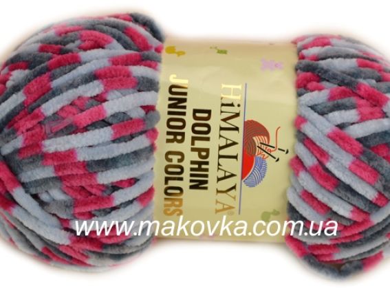 Велюровые нитки для вязания Dolphin Junior Colors Himalaya Гималая Дольфин Джуниор Колорс