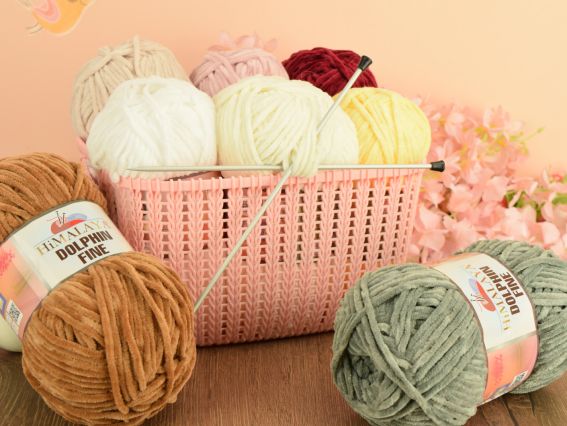 Нитки Himalaya Dolphin FINE Гімалая Дольфін Файн тонкі плюшеві нитки для в'язання