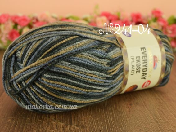 Everyday EKOSE plaid Himalaya пряжа 241-04 черно-гол.