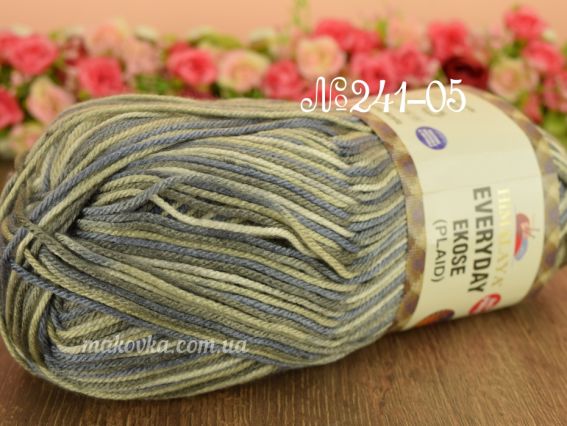 Everyday EKOSE plaid Himalaya пряжа 241-05 мол-серо-гол.