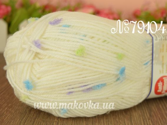 Everyday Kelebek Himalaya пряжа 79104 молочные с сиреневым, голубым и желто-салатовым