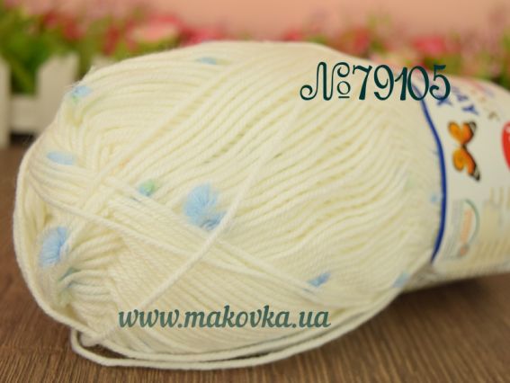 Everyday Kelebek Himalaya пряжа 79105 молочные с голубым и салатовым