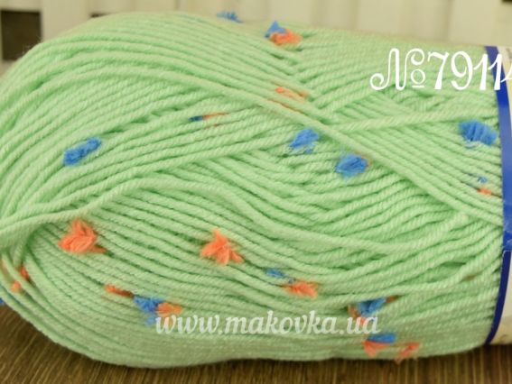 Everyday Kelebek Himalaya пряжа 79114 Салатовый с оранжево-голубым