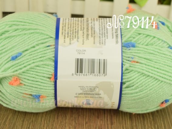 79114 Салатовый с оранжево-голубым