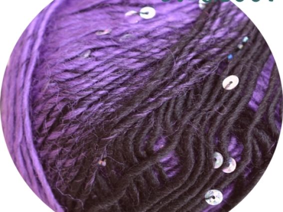 Pinar Pullu Space Himalaya пряжа з паєтками 62007 темно-фтолетовый, светло-фиолетовый, пайетки