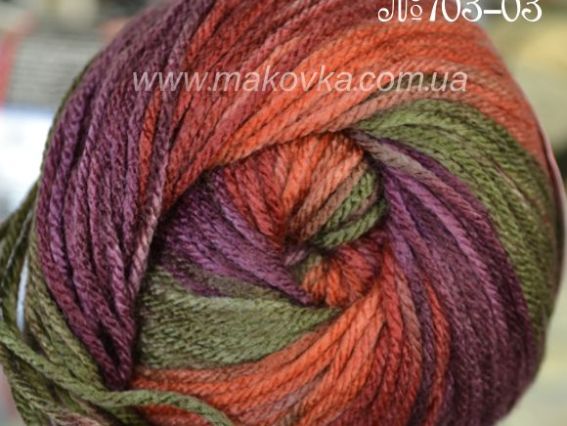 Everyday Rengarenk Antipilling Himalaya пряжа 70303 фиолетовый, бордовый, зеленый