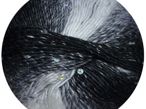 Pinar Pullu Space Himalaya пряжа з паєтками 62002 белый, черно-белый, черный, пайетки